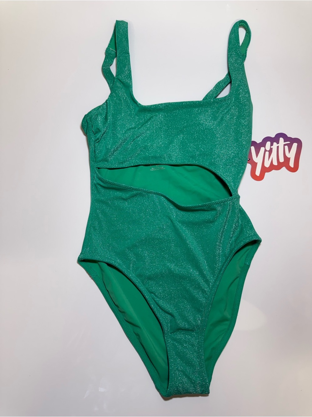 Fabletics YITTY Shaping Swim Luxe Cut-Out One Piece Size XS Green MSRP $94
